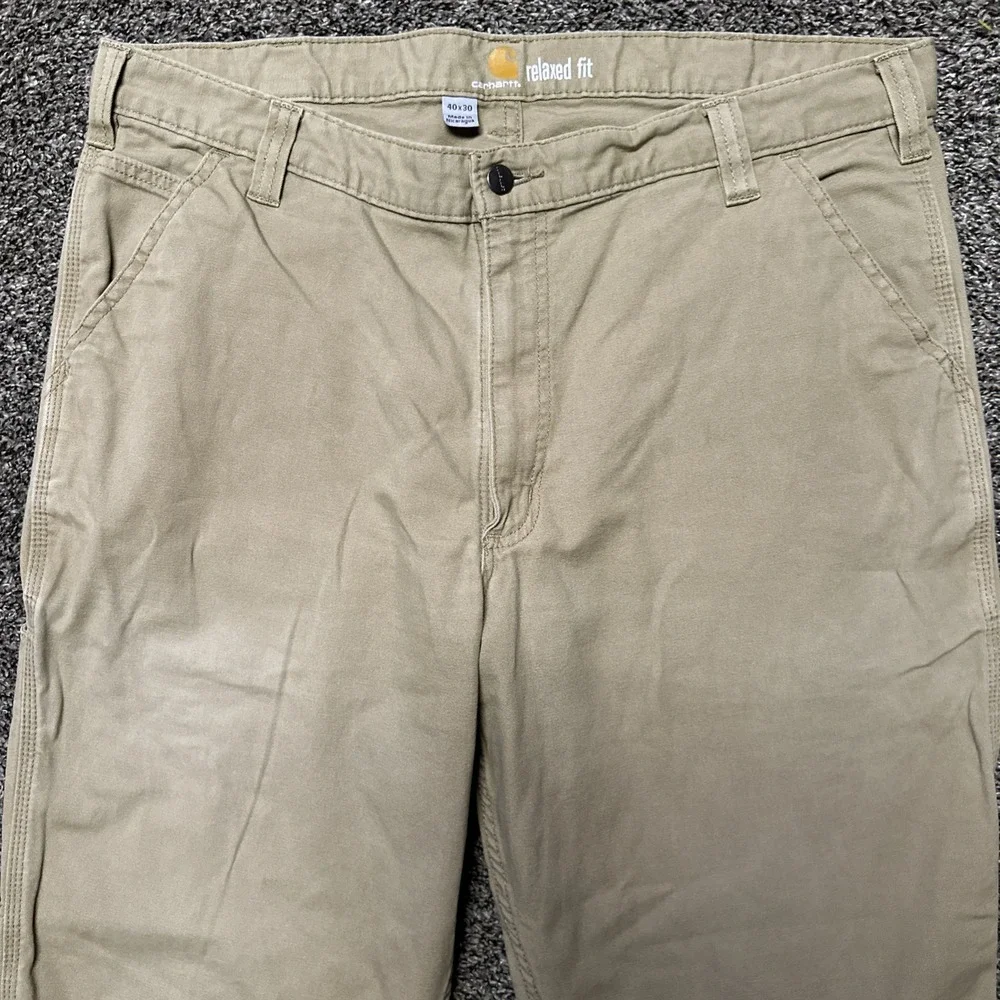 Carhartt Relaxed Fit Khaki Carpenter Pants Workwear Men's 40x30‎